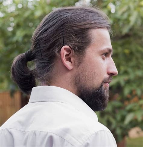 ponytail hairstyle for men|older men's ponytail hairstyles.